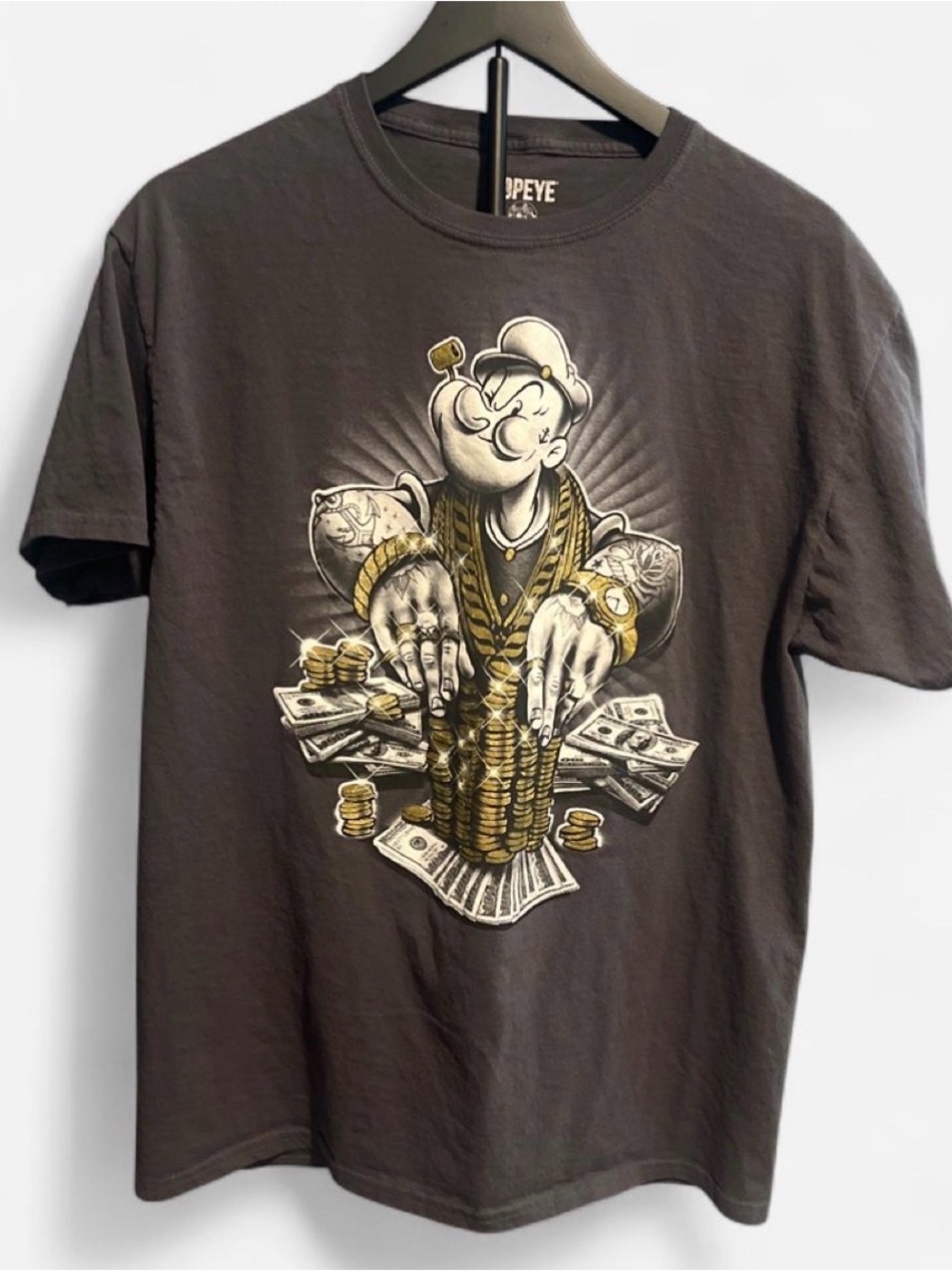 Graphic Tee - Dark Brown Money Stack Design